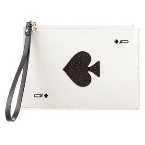 🛑 Kate Spade New York Leather Queen of Spades Clutch Bag